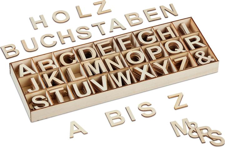 Relaxdays 324tlg. Holzbuchstaben-Set