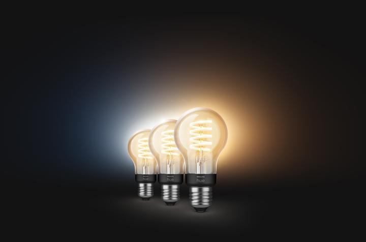 Produktbild Philips Hue E27 - Filament Lampe (E27, 7 W, 550 lm, 3 x, G)
