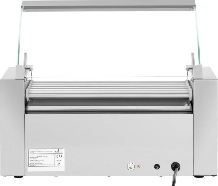 Produktbild Royal Catering Hot Dog Grill 2 Zonen Edelstahl Rollengrill Würstchengrill 5 Rollen 1.420 W