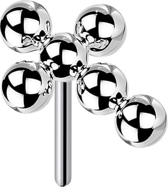 Star Piercing Threadless silber Kreuz Kugeln (ohne Messing, Titan G23)