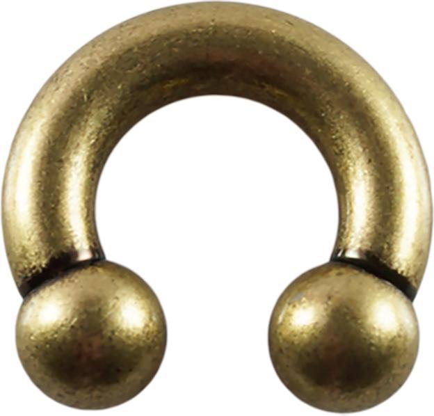 Star Piercing Circular Barbell altgold mit zwei Kugeln (ohne Messing, Chirurgenstahl 316L)