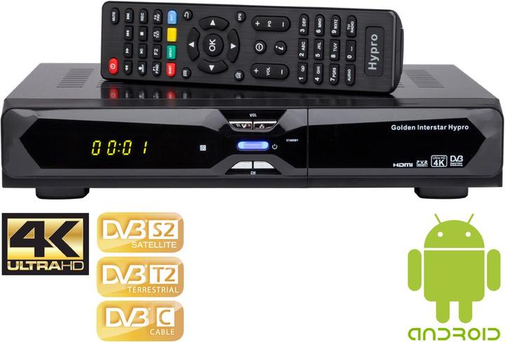 Produktbild Golden Interstar Hypro 4K/UHD, Android (IPTV (ready), DVB-C/T2/S2)