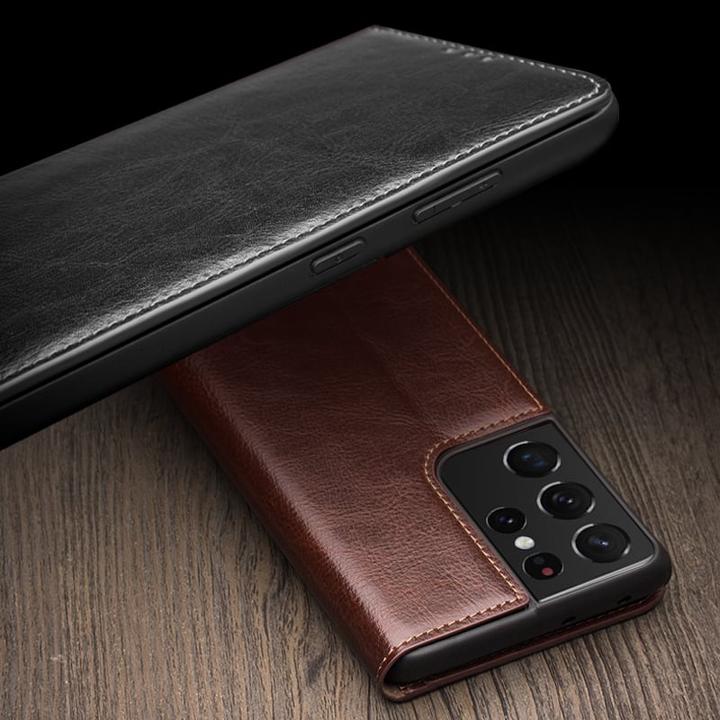 Image du produit QiAlino Fourre Flip cuir véritable (Samsung Galaxy S24+)