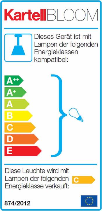 Label énergétique Kartell Bloom Precious S1 Lampe à suspendre (G9)