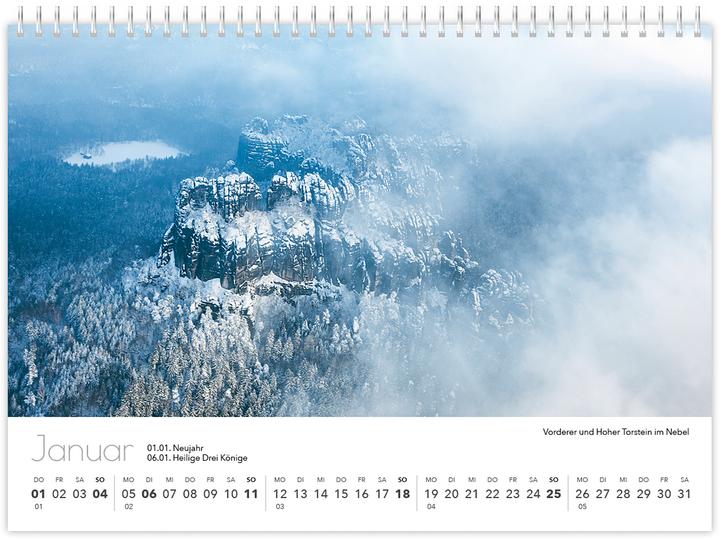 Produktbild Kalender Schsische Schweiz kompakt 2026 (21 x 15 cm, Deutsch)