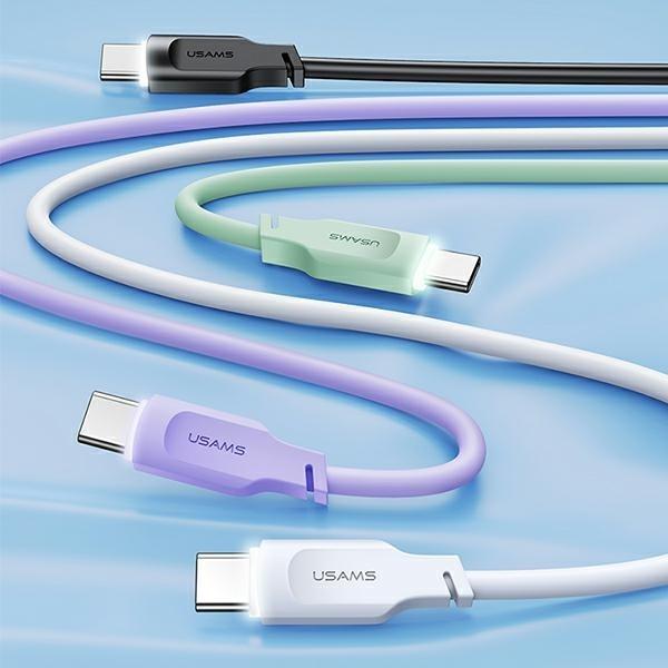 Image du produit Usams Câble de charge type-C vers type-C - Blanc (1.20 m, 100 W)
