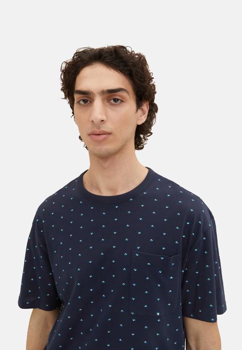 Actual product image Tom Tailor T-Shirt Kurzarmshirt gepunktet mit Brusttasche (S)