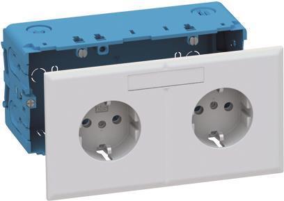 Actual product image GGK Schuko trunking socket outlet 36782 KSE-P/Dialogue Schuko 2-gang RAL 9010