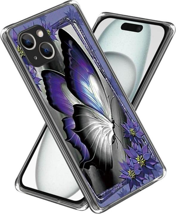 Produktbild Cover-Discount iPhone 15 Plus - Cover Handyhülle IMD Schmetterling violett (Apple iPhone 15 Plus)