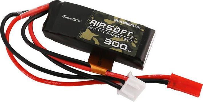 Image du produit Gens Ace 25C 300 mAh 2S2P 7.4V Saddle Airsoft Gun Lipo Battery with Mini Deans(T) Plug (7.40 V, 300 mAh)