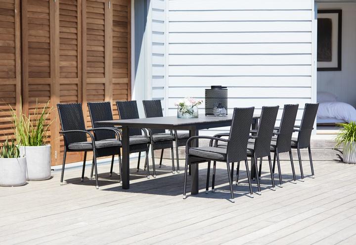 Produktbild JYSK 3745140 Gartenstuhl Abendessen Harter Sitz Harte Rückenlehne Stahl Schwarz