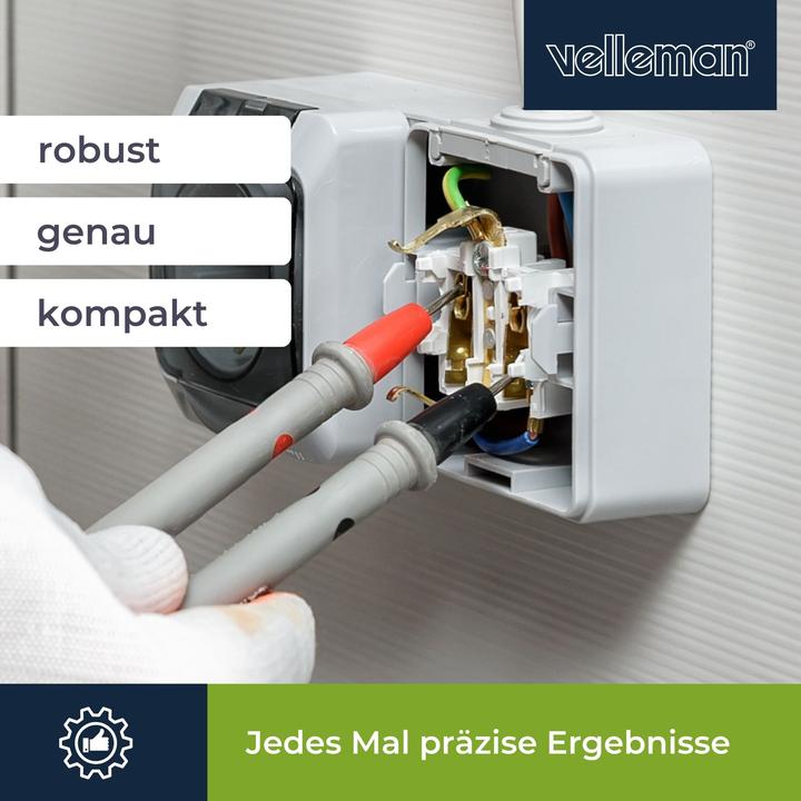 Produktbild Velleman Universelles, robustes Echt-Effektivwert-Digitalmultimeter - CAT III - 600 V - 8 Funktionen (CAT III)