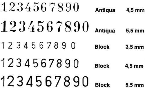 Produktbild Reiner Nummernstempel RH201025 Block 4,5mm