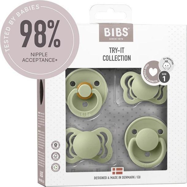 Actual product image Bibs Try-It Collection soother, Sage (4 x, up to 6 M.)