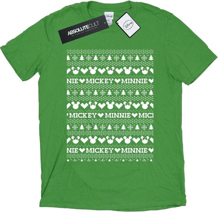 Disney Mickey And Minnie Christmas Fair Isle TShirt (M)