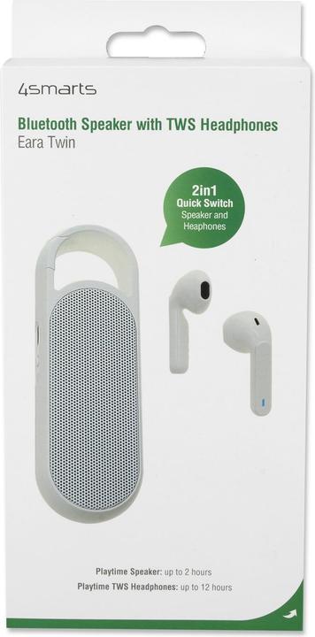 Image du produit 4smarts Ecouteurs intra-auriculaires Eara Twin Blanc (pas de réduction du bruit, 3 h, Sans fil)