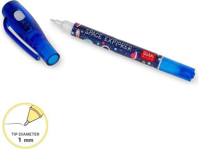 Actual product image Legami Stift mit Unsichtbarer Tinte - Magic Pen - Space (Blue, 1 x)