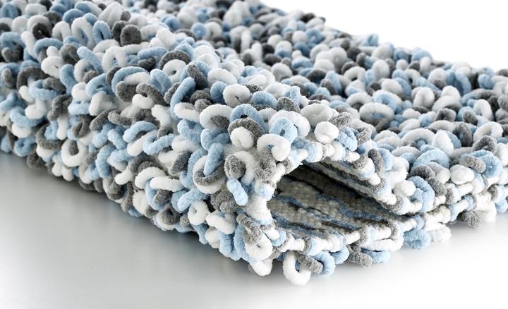 Produktbild Kleine Wolke Badteppich Sling 60 x 90 cm, Blau/Weiss (60 x 90 cm)