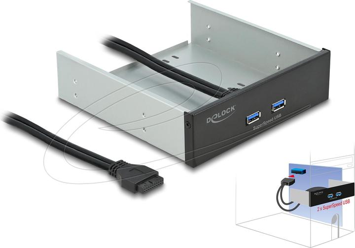 Actual product image Delock Front Panel 2x USB-A for 5.25 bay