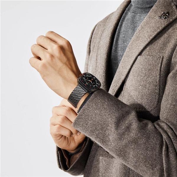 Image du produit Pitaka Bracelet à maillons en carbone noir véritable (100% de fibres de carbone)