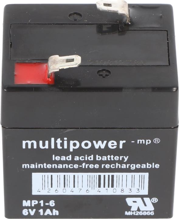 Produktbild Multipower MP1-6 Akku PB Blei, 6 Volt 1000mAh, Anschluss 4,8m (6V)