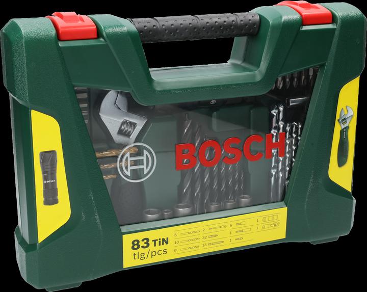 Produktbild Bosch Zubehör V-Line TiN-Bohrer- und Bit-Set, 83-teilig, mit Taschenlampe und Gabelschlüssel (3 Millimeter, 4 Millimeter, 2.5 Millimeter, 5.50 Millimeter, 2 Millimeter, 10 Millimeter, 6 Millimeter, bis 20 Millimeter, 16 Millimeter, 7 Millimeter, 5 Millimeter, 8 Millimeter)