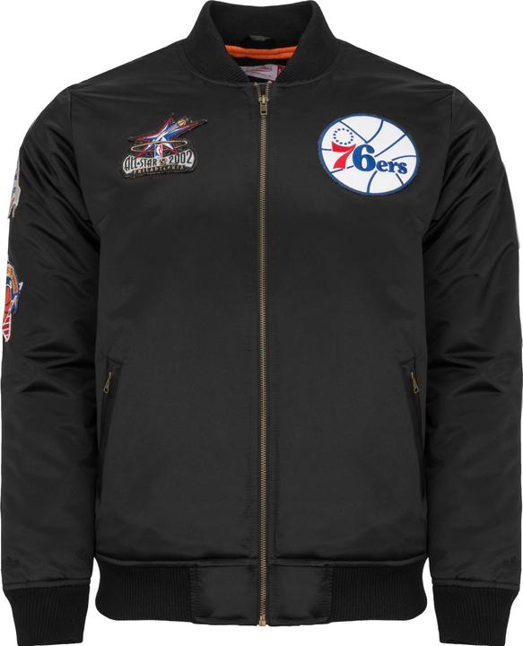 Produktbild Mitchell & Ness M&N Satin Bomber Jacke - PATCHES Philadelphia 76ers - M (M)
