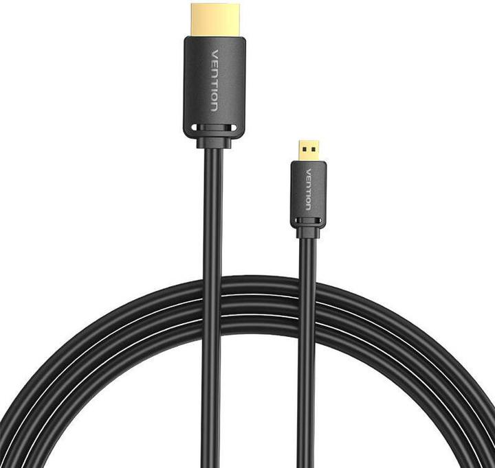 Actual product image Vention HDMI-D Male to HDMI-A Male 4K HD Cable 2m AGIBH (Black) (2 m, HDMI)