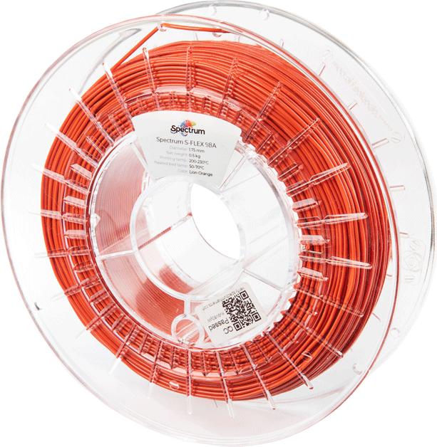Image du produit Filament TPU S-Flex 98A orange 0.5kg 1.75mm (TPU, 1.75 mm, 500 g, Orange)