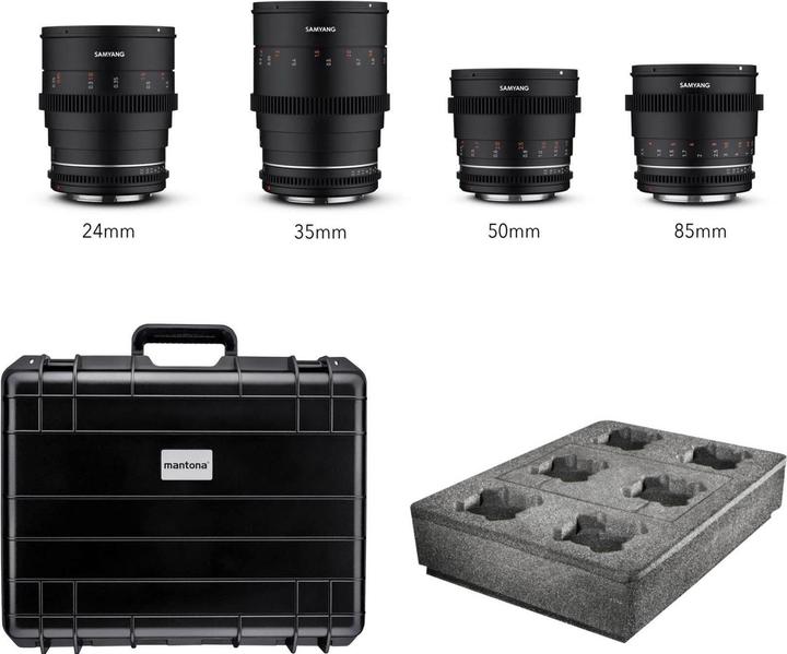 Produktbild Samyang MF 24/35/50/85mm MK2 VDSLR, Canon R Kofferset (Canon RF, Vollformat)