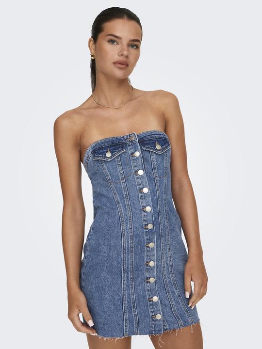 Produktbild Only Eng anliegend Trägerlos Kurzes Kleid Jeanskleid (XL)