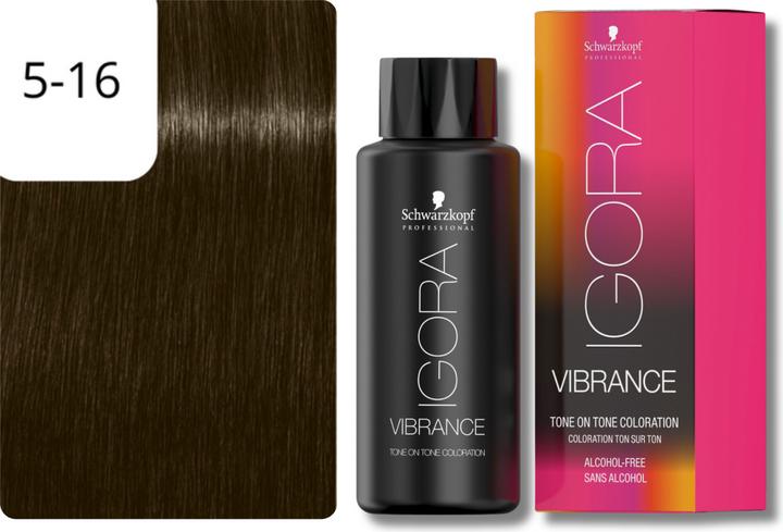 Produktbild Schwarzkopf Professional Igora Vibrance - 5-16 Hellbraun Cendré Schoko (Braun, Grau)