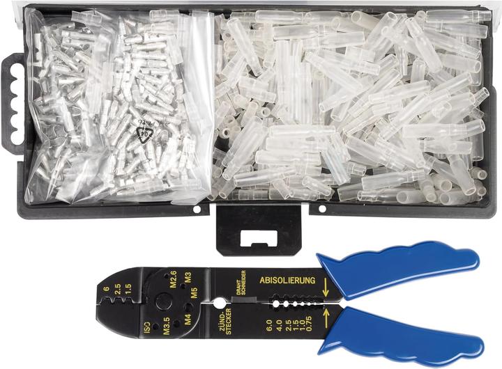 Actual product image SW-Stahl 42591L Rundstecker Satz mit Crimpzange I 125 Rundstecker isoliert I 125 Rundsteckhülsen iso