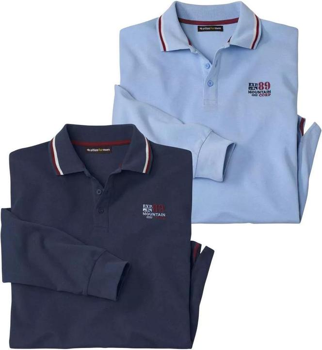 Atlas For Men 2erPack Poloshirts Nature in PiquéQualität (4XL)