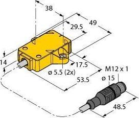 Image du produit Turk TURCK RI360P1-QR14-ELIU5X2 Capteur angulaire inductif, avec sortie analogique RI360P1QR14ELIU