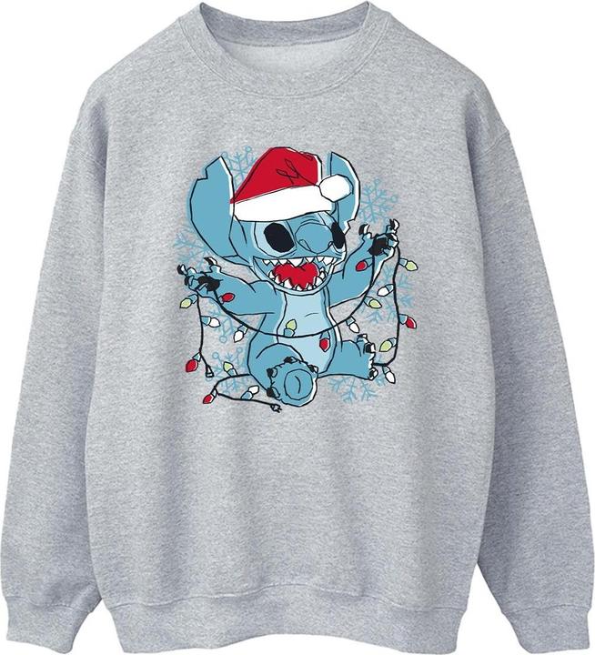 Disney Lilo And Stitch Christmas Lights Sketch Sweatshirt