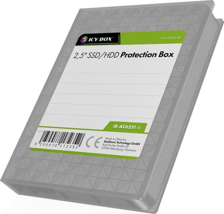 Actual product image Icy Box IB-AC6251-6 2.5"-Festplatte Schutzgehäuse 6er Pack