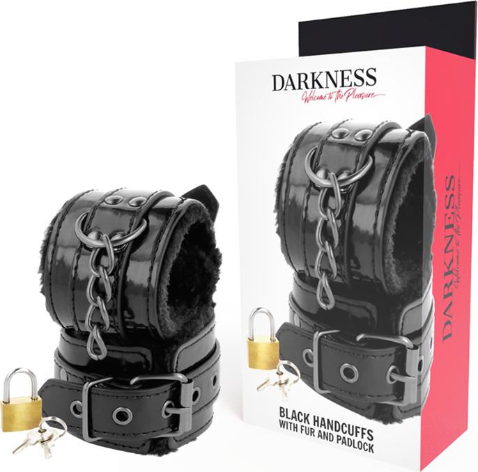 Actual product image Darkness Lined handcuffs with lock