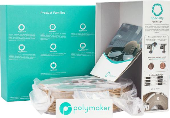 Actual product image Polymaker PolyWood - Natural - 2.85mm (Wood, 2.85 mm, 600 g, Brown)
