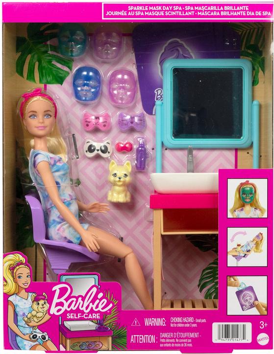 Productafbeelding Barbie Wellness Sparkle Mask Spa Day speelset met pop