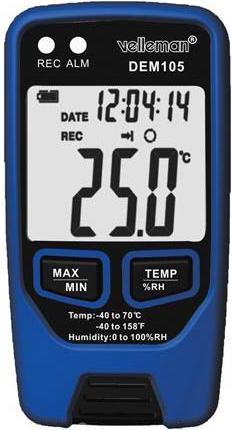 Produktbild Velleman Datenlogger Für Temperatur Und Feuchtigkeit Mit Usb-Schnittstelle (Thermometer)