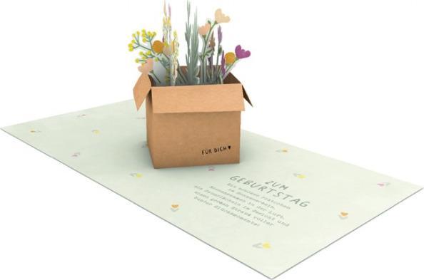 Produktbild Pop-Up Karte - Zum Geburtstag Blumen (1 Stk.)