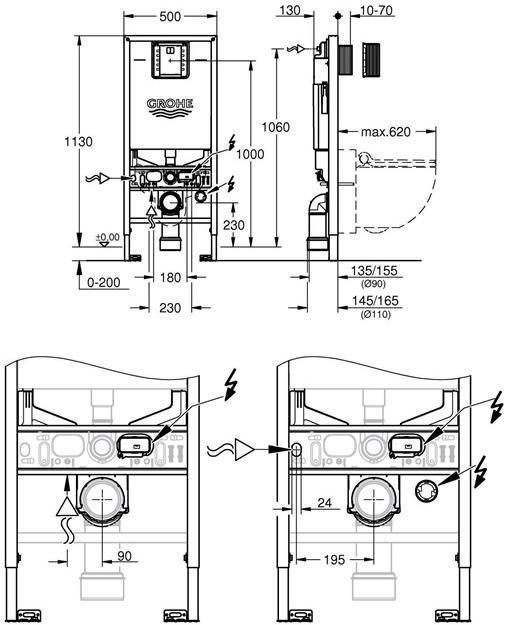 Produktbild Grohe WC-Element RAPID SLX Spülkasten GDX
