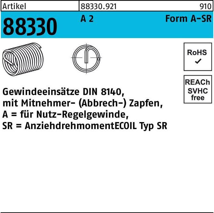 Produktbild Amecoil Gewindeeinsatz R 88330 Form A M 8 x 16 A 2