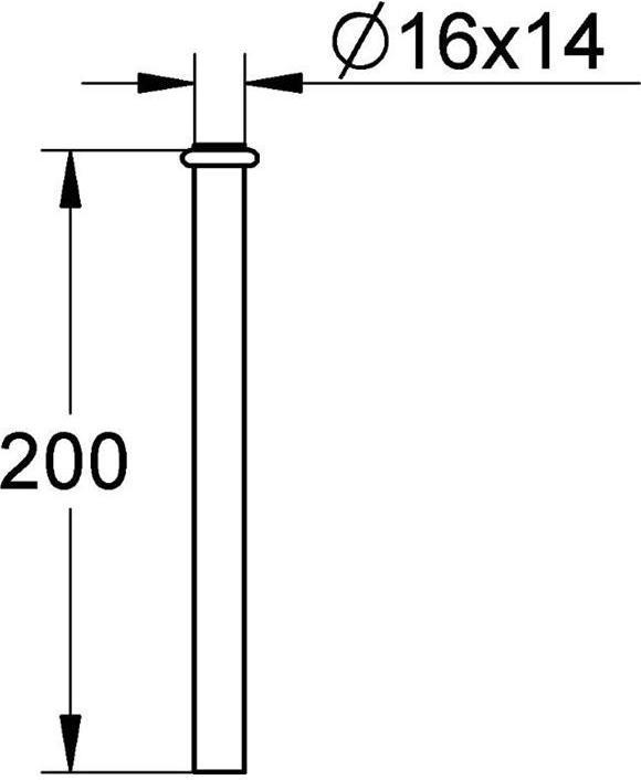 Actual product image Grohe Flush pipe extension d= 16mm 200mm chr
