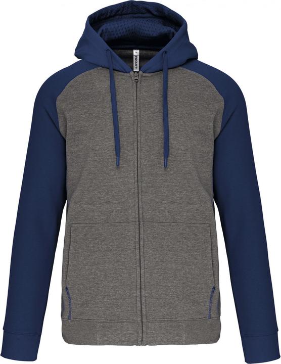 Proact Sweatshirt Zipper mit Kapuze aus zweifarbigem Molton