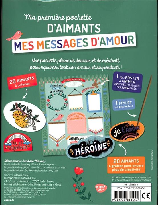 Actual product image Auzou France Mes messages d'amour : ma première pochette d'aimants (French)