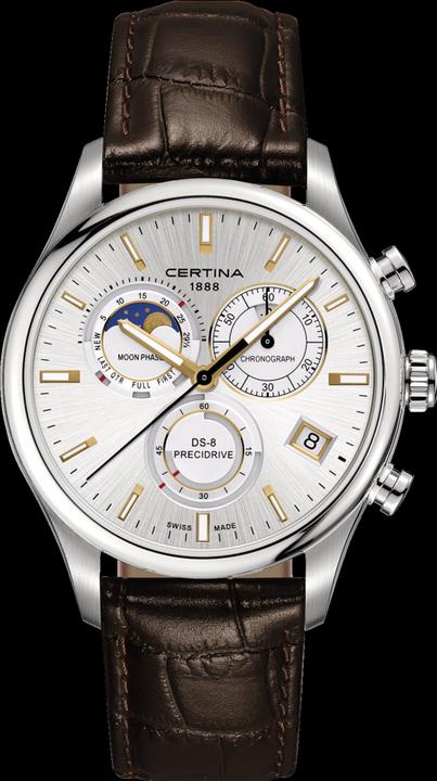 Certina DS-8 Cronografo Fasi Lunari (Orologio da polso analogico, Fatto in Svizzera, 42 mm)
