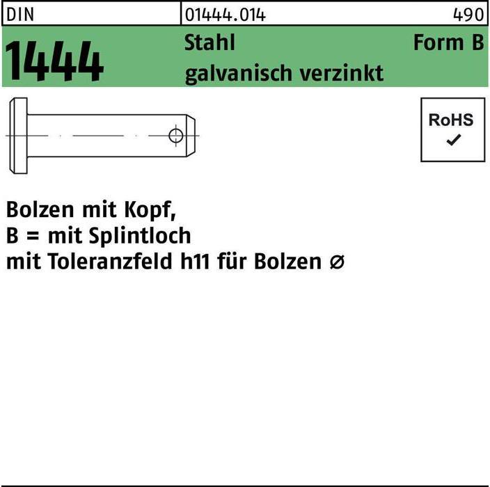 Actual product image DIN 1444/ISO 2341 m.Kopf/Splintloch
