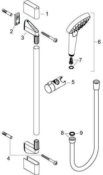 Immagine prodotto hansgrohe HG set doccia CROMA SELECT E 1jet Bsta Unica'Croma 650mm bianco/cromo